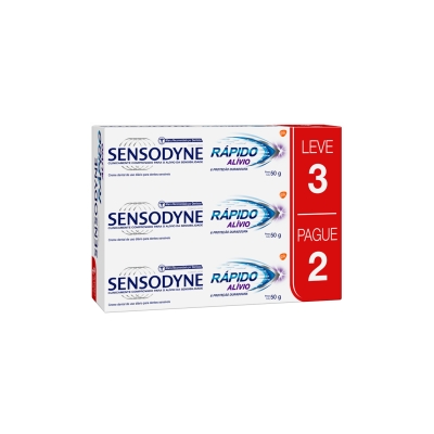 Creme dental sensodyne, 90gr rapido alivio l3p2