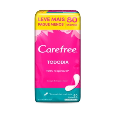 Absorvente carefree, 80un todo dia s/ perfume