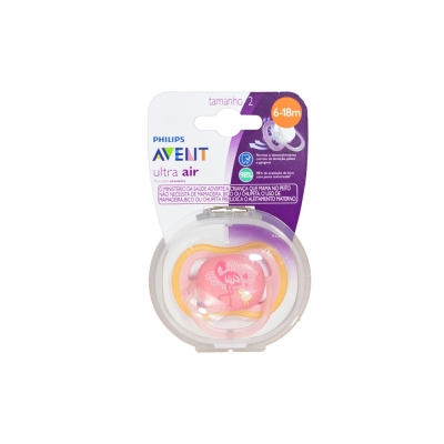 Chupeta ultra air avent, 6-18m t2 flamingo scf08677