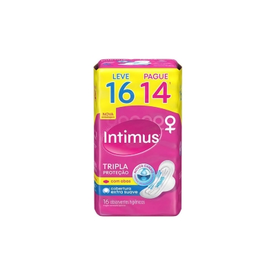 Absorvente intimus, 16un suave tripla protecao c/ abas