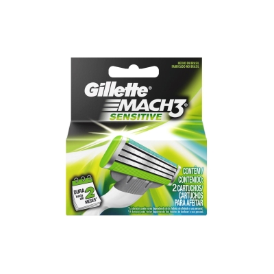 Carga gillette mach3, 2un sensitive