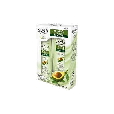 Kit shampoo+condicionador skala, 325+325ml abacate