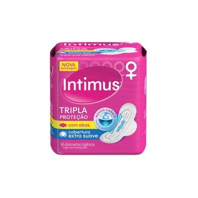 Absorvente intimus, 8un suave tripla protecao c/ abas