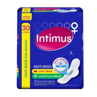 Absorvente intimus, 30un seca noturno c/ abas