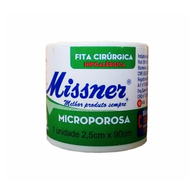 Esparadrapo microporoso missner, 2.5cmx90cm bege