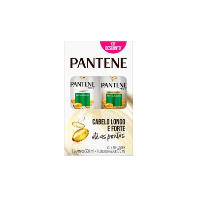 Kit shampoo+condicionador pantene, 350+175ml restauracao