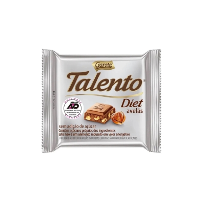 Chocolate garoto talento diet, 25gr avela