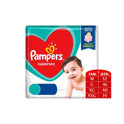 Fralda pampers, xg 40un super sec hiper