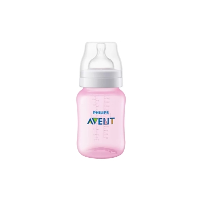 Mamadeira anticolic avent, 260ml 1+ rosa