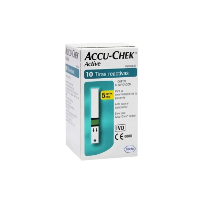 Tiras accu chek, 10un active