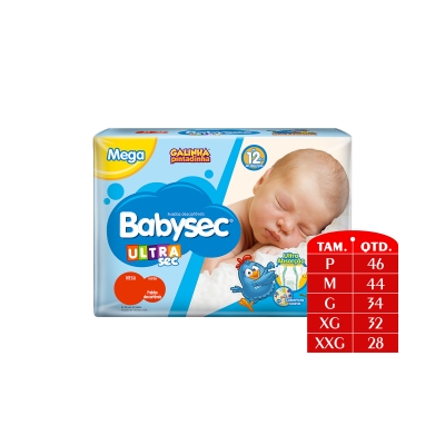 Fralda babysec galinha pintadinha, xg 30un mega