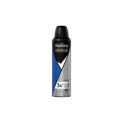 Desodorante aerosol rexona, 150ml clean men clinical 