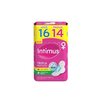 Absorvente intimus, 16un seca tripla protecao c/ abas