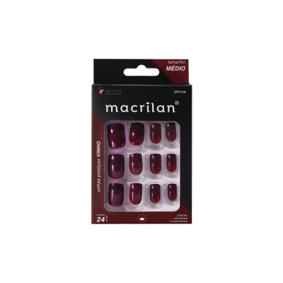 Unhas posticas macrilan, 24un vinho medio