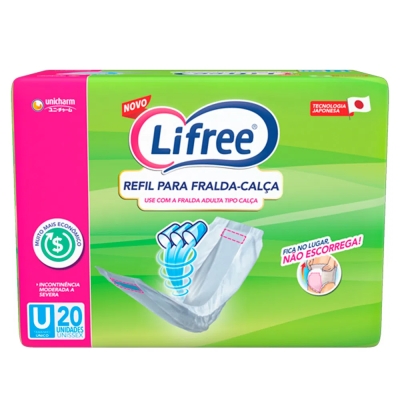 Refil para fralda-calca lifree, 20unid tamanho unico unissex