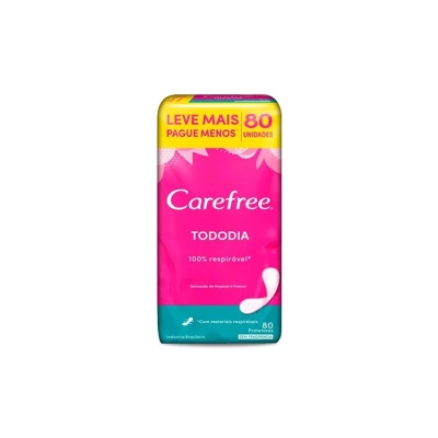 Absorvente carefree, 80un todo dia flexivel s/ perfume