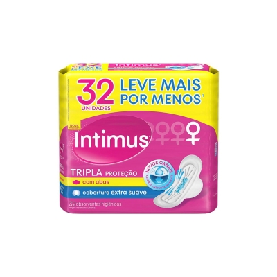 Absorvente intimus, 32un suave tripla protecao c/ abas