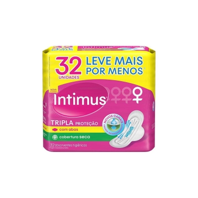 Absorvente intimus, 32un seca tripla protecao c/ abas