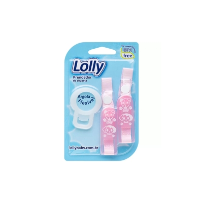 Prendedor chupeta lolly, 3un peq rosa 707001