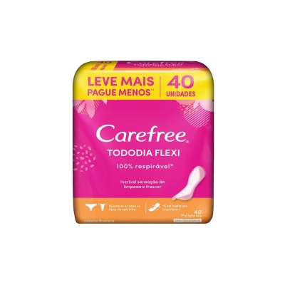 Absorvente carefree, 40un todo dia flex s/ perfume