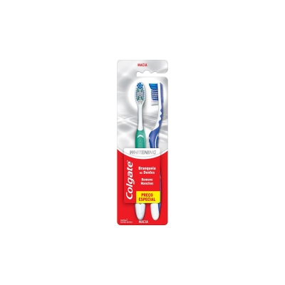 Escova dental colgate, 2un macia whitening