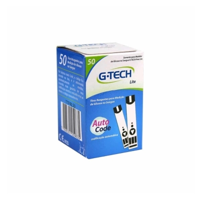 Tiras teste glicose g-tech, 50un free lite