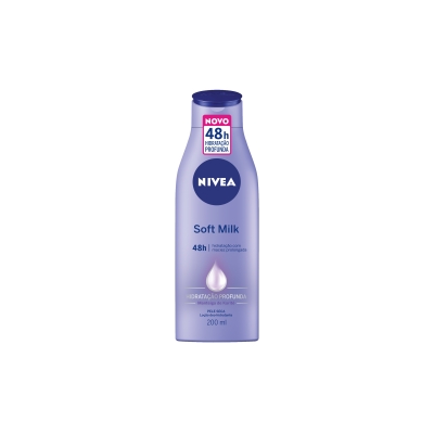 Hidratante corporal nivea body, 200ml soft milk pele seca