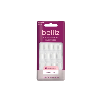 Unhas posticas belliz , 24un quadrada ref-1200